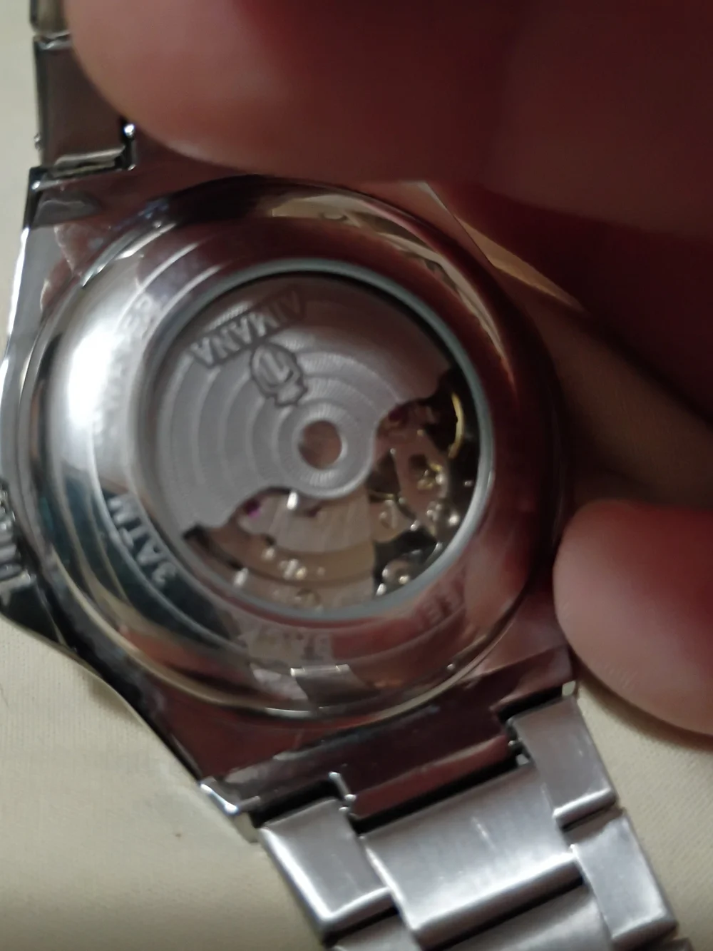 Stainless Steel Men's Watch Bracelet - Silver fully automatic movement